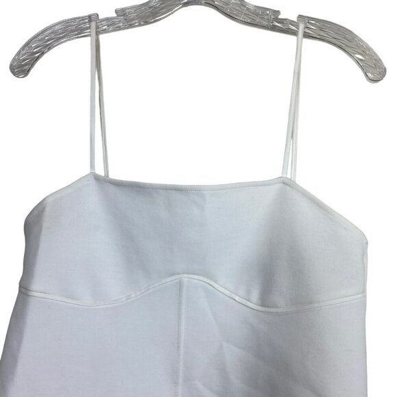 2/$30 ZARA Osyter White Strappy Women Medium Mini Dress Square Neck Flared Hem - Picture 4 of 11